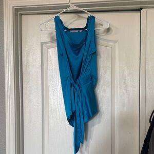 New York & Company Blue Sleeveless Blouse